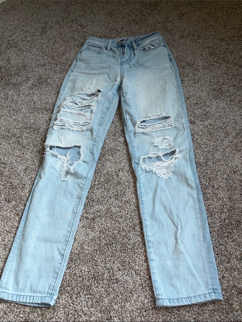 YMI high rise skinny dream fit distress ripped knee jeans